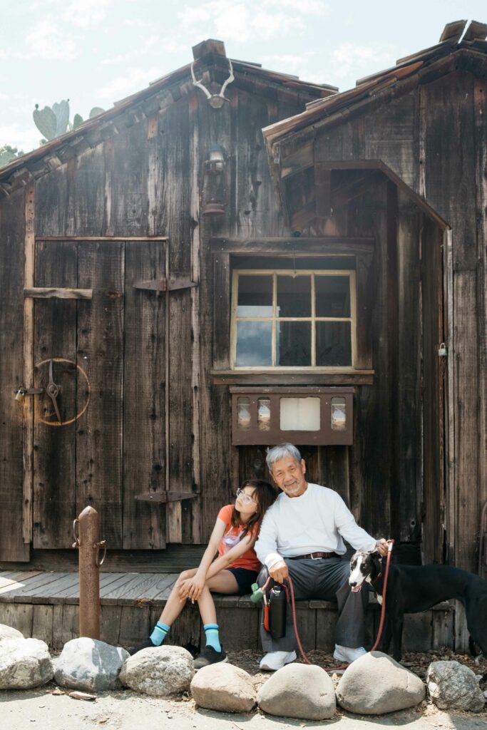 grandpa and granddaughter bonding in borges ranch in walnut creek