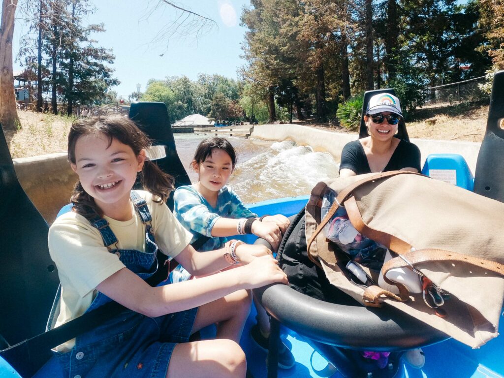 birthday shenanigans on water ride at great america with friends
